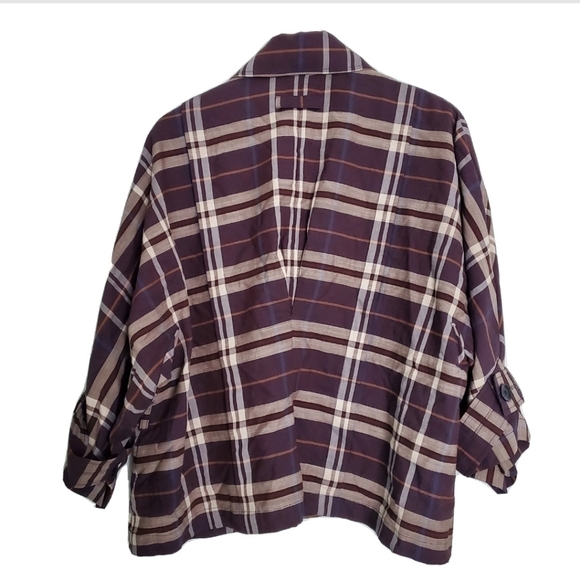 BcbgMaxAzria Plaid Short Oversized Coat - Picture 2 of 4